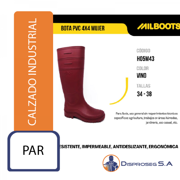 Bota PVC 4x4 Mujer