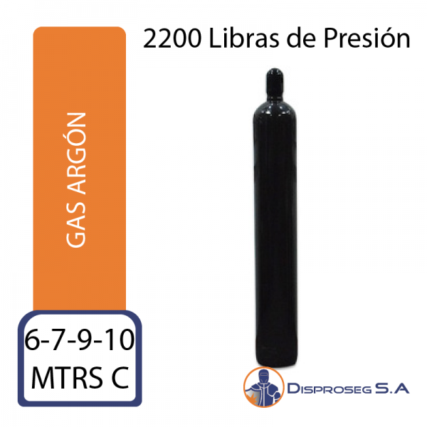 GAS ARGÓN 2200 LIBRAS DE PRESIÓN SU PRESENTACIÓN EN: 6 MTRS, 7 MTRS, 9 MTRS, 10 MTRS CUBICOS